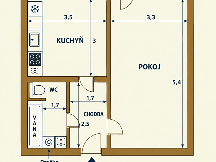 Wohnung 1+1 zur Miete, 45 m² (3 von 15)