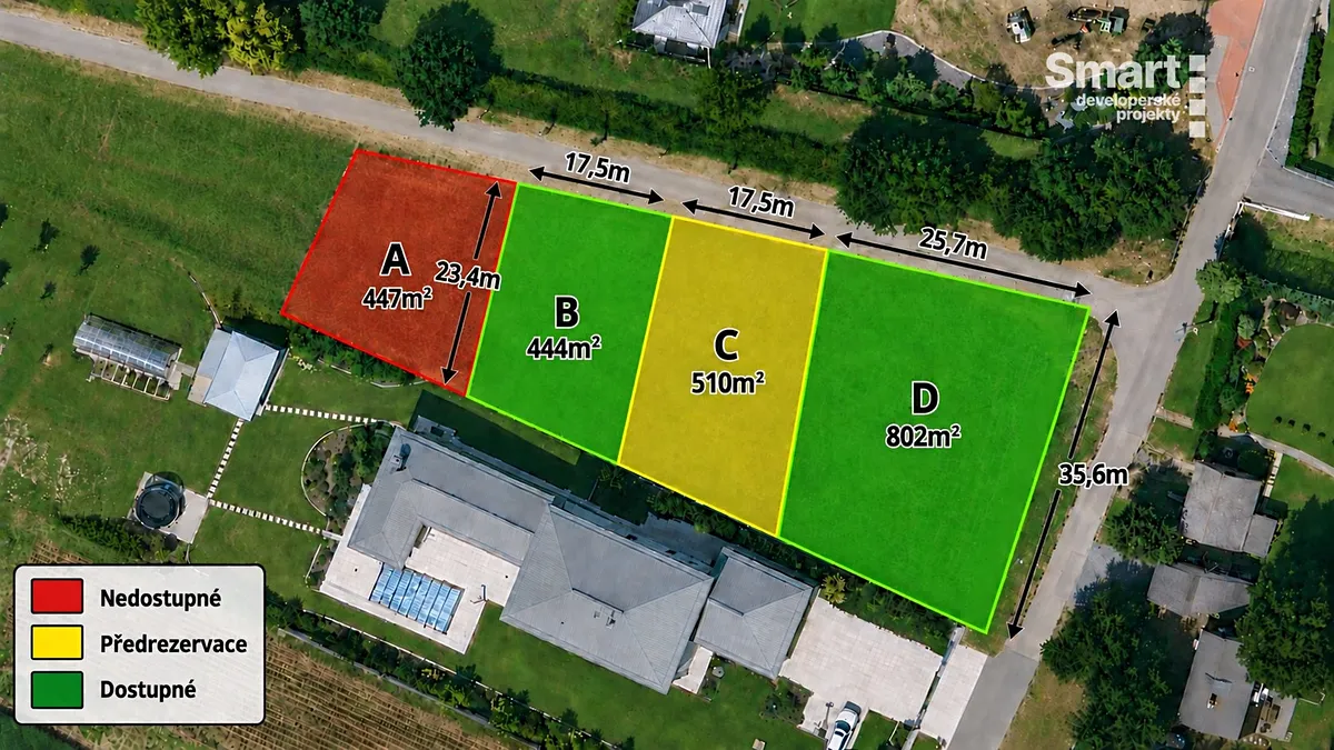 Prodej stavebního pozemku 444 m²