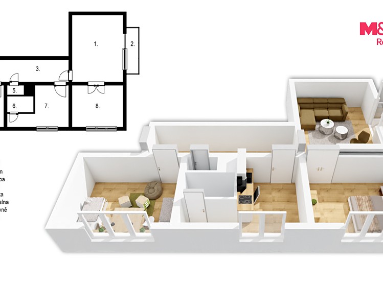 Wohnung 3+1 zum Kauf, 62 m² (2 von 14)