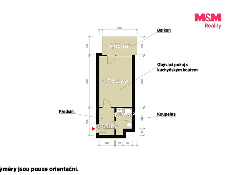 Квартира 1+kk на продаж, 27 м² (13 з 23)
