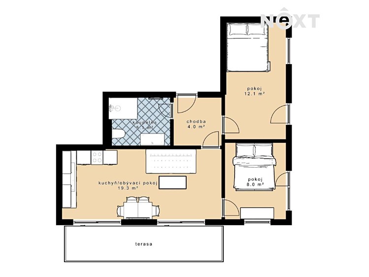 Prodej bytu 3+kk, 53 m² (20 z 20)