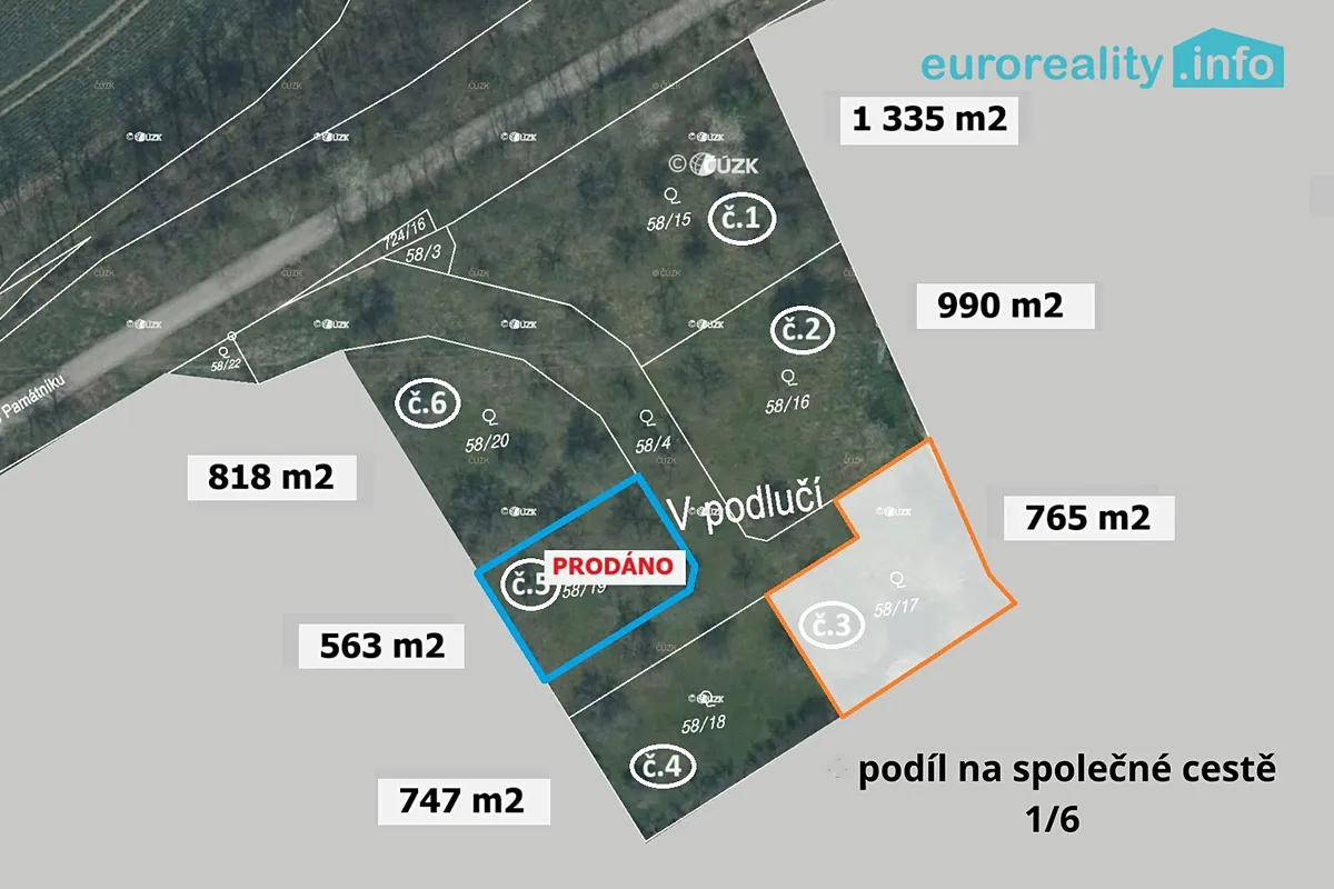 Prodej stavebního pozemku 765 m²
