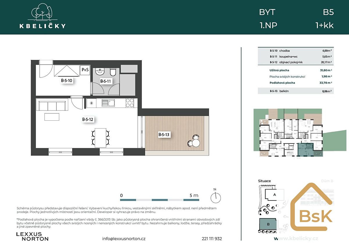 Pronájem bytu 1+kk 32 m² – fotografie 3