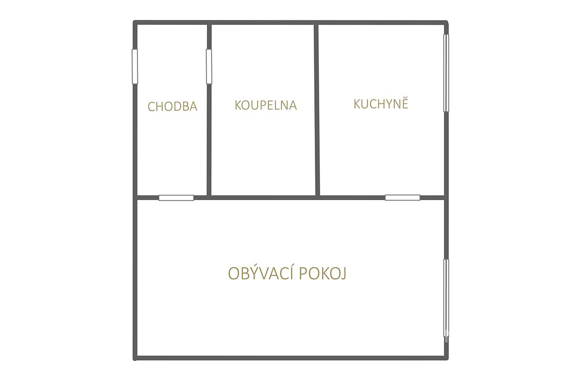 Pronájem bytu 1+1 26 m² – fotografie 3