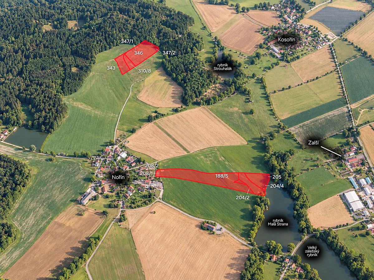 Prodej pole 40830 m², Zálší – fotka 1 z 3