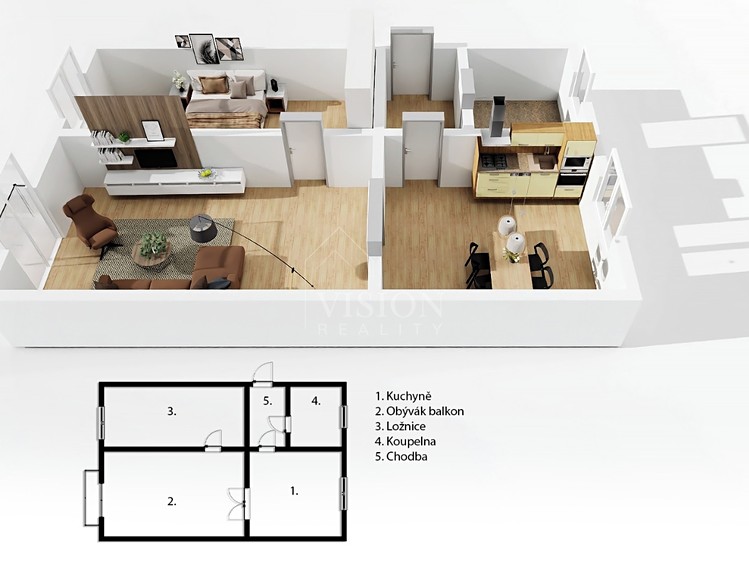 Prodej bytu 2+1, 48 m² (2 z 18)
