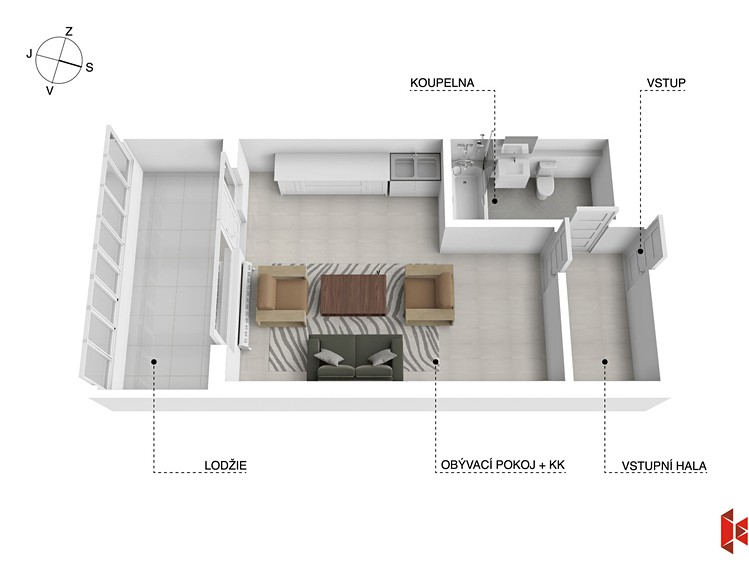 Квартира 1+kk на продаж, 33 м² (3 з 22)